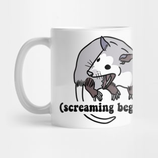 Possum Sticker / Shirt | Screaming Begins | Opossum Sticker | Sticker for Laptop | Funny Mug